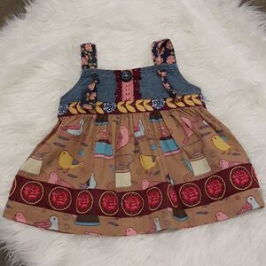 Turtledove Knot Dress Paint by Numbers Size 2T Matilda Jane blue tan